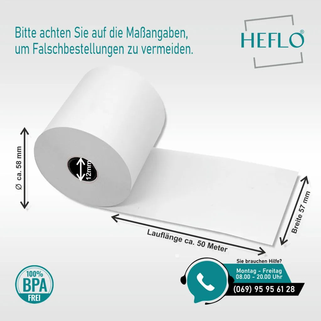 Massangaben-HEFLO-Kassenrollen-57mm-x-50m-58mm-Durchmesser