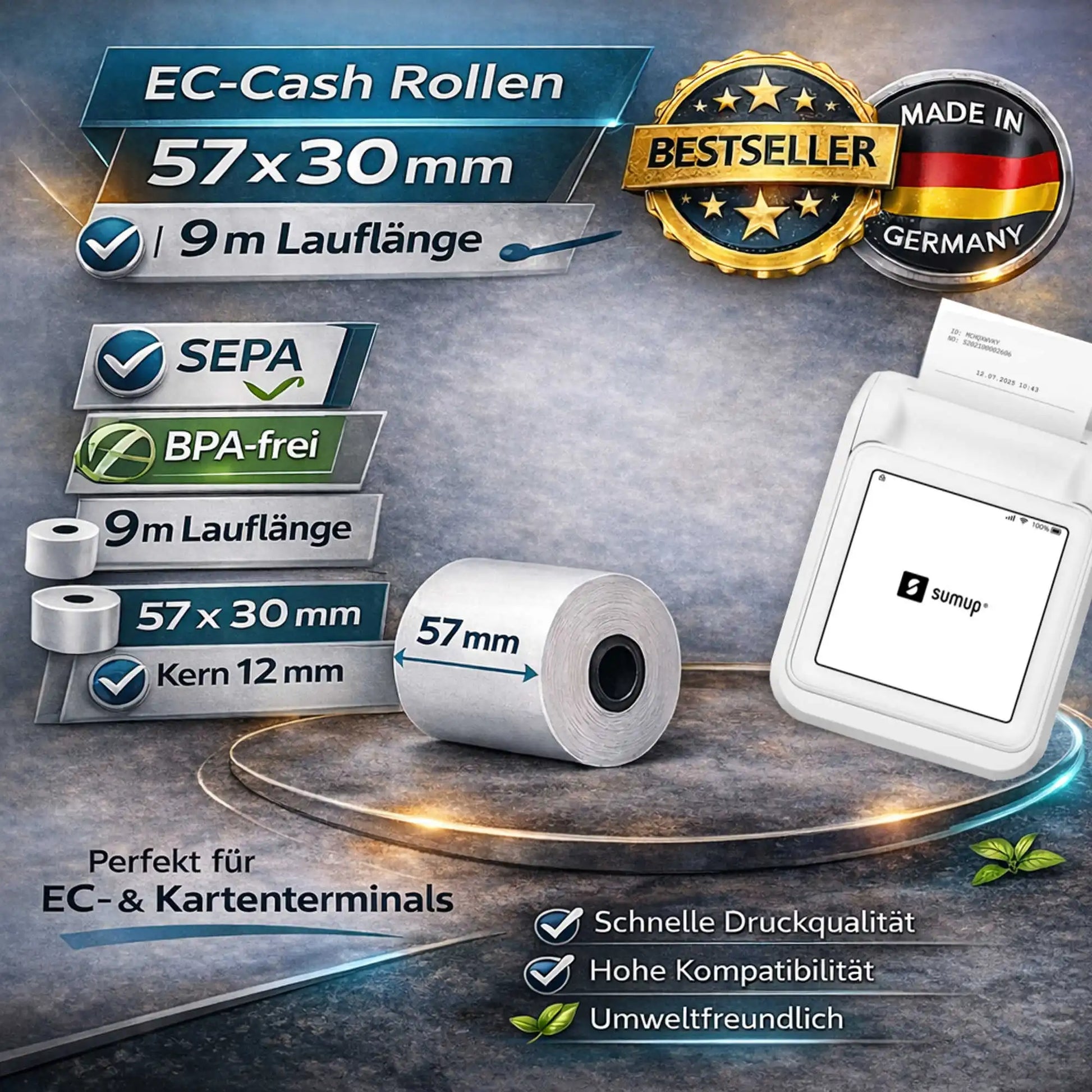 HEFLO EC-Cash Rollen - einer unser Bestseller mit 57x30mm