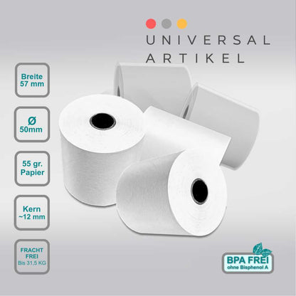 Thermorollen-57x50mm weiss